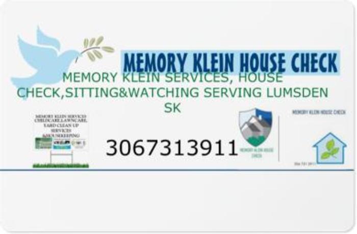 Memory Klein Services house sitter ,house watch service provider serving Lumsden Sk area
